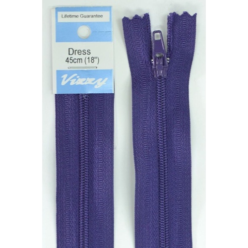 Vizzy Dress Zip, 45cm Colour 38 DEEP PURPLE