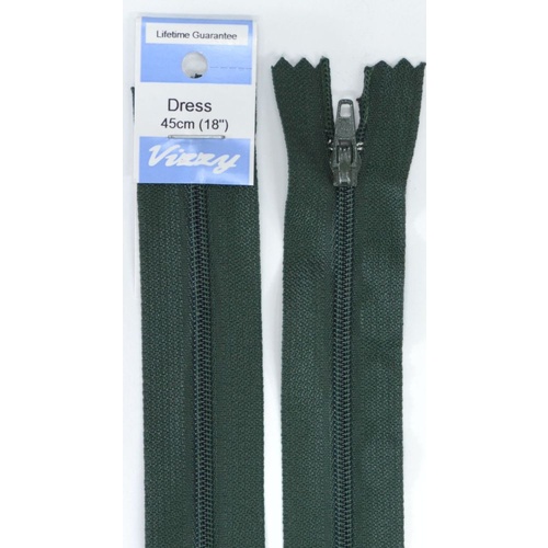 Vizzy Dress Zip, 45cm Colour 46 HUNTER GREEN