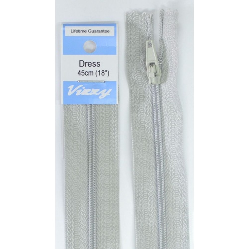 Vizzy Dress Zip, 45cm Colour 60 SILVER GREY