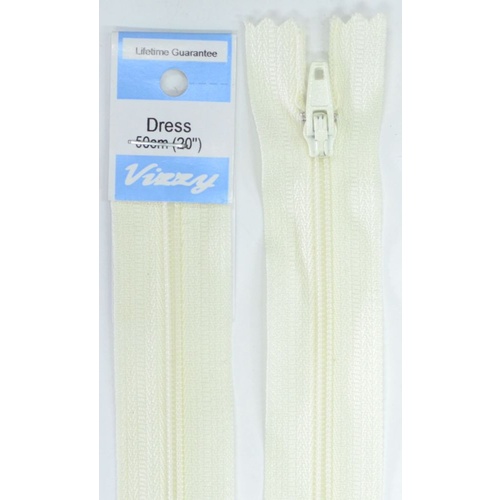 Vizzy Dress Zip, 50cm Colour 05 CREAM