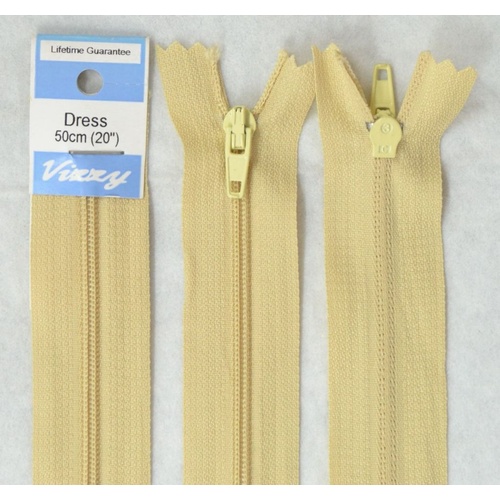 Vizzy Dress Zip, 50cm Colour 06 BUTTERMILK