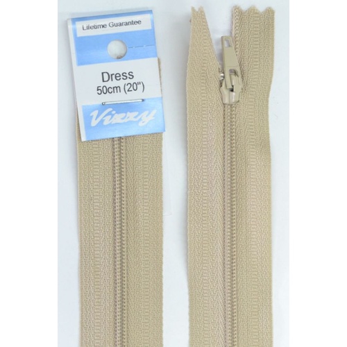 Vizzy Dress Zip, 50cm Colour 07 NATURAL