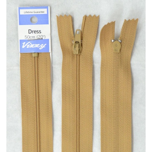 Vizzy Dress Zip, 50cm Colour 08 FAWN