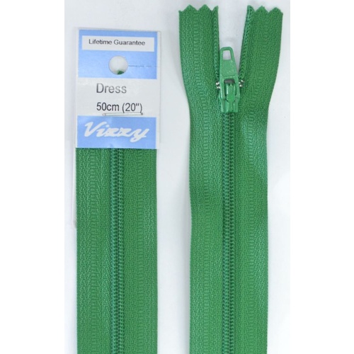 Vizzy Dress Zip, 50cm Colour 110 EMERALD