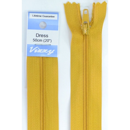 Vizzy Dress Zip, 50cm Colour 113 OLD GOLD