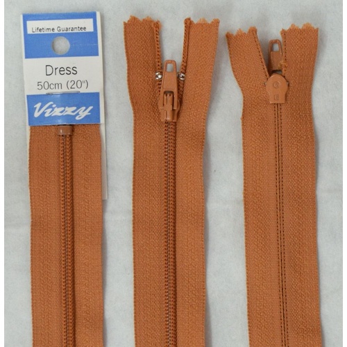 Vizzy Dress Zip, 50cm Colour 16 TERRA COTTA
