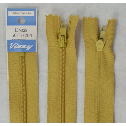 Vizzy Dress Zip, 50cm Colour 18 MUSTARD
