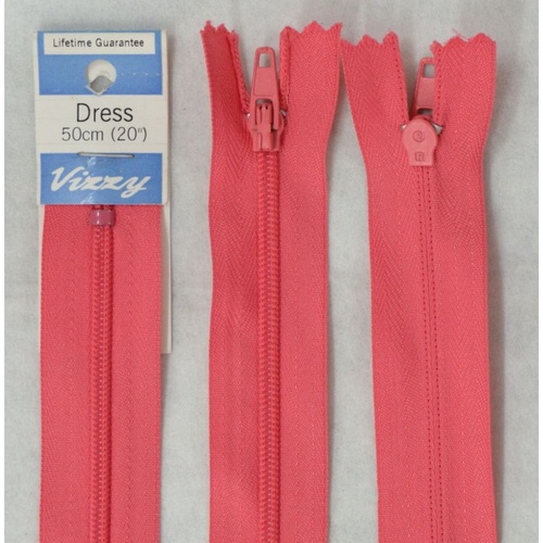 Vizzy Dress Zip, 50cm Colour 30 CORAL