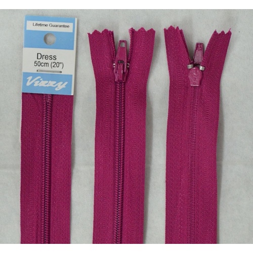 Vizzy Dress Zip, 50cm Colour 35 CRANBERRY