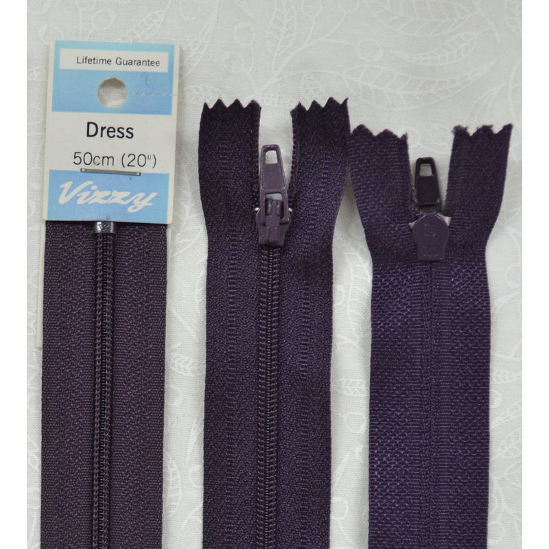 Vizzy Dress Zip, 50cm Colour 37 BLUEBERRY