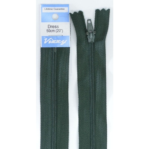 Vizzy Dress Zip, 50cm Colour 46 HUNTER GREEN
