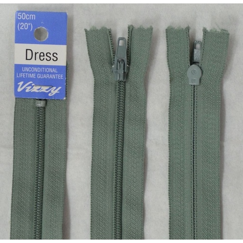 Vizzy Dress Zip, 50cm Colour 49 LIGHT STEEL