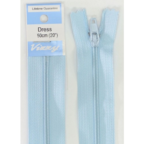 Vizzy Dress Zip, 50cm Colour 50 SKY BLUE