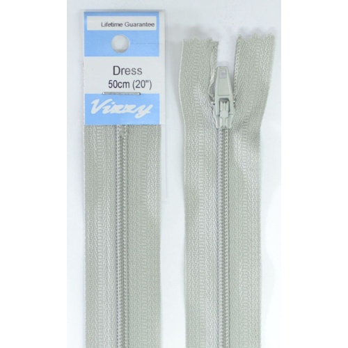 Vizzy Dress Zip, 50cm Colour 60 SILVER GREY