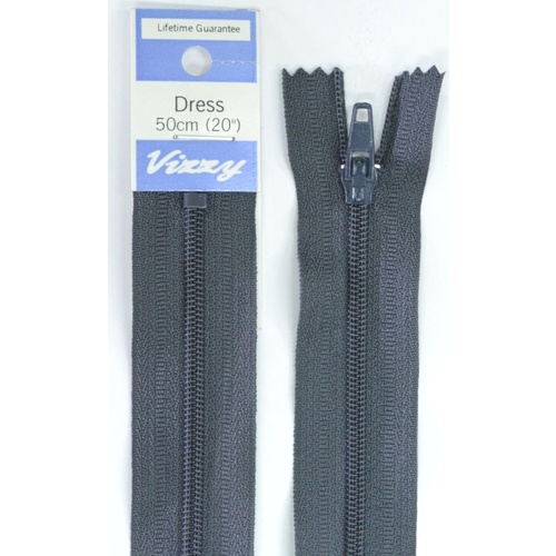 Vizzy Dress Zip, 50cm Colour 63 CHARCOAL