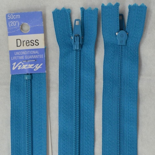 Vizzy Dress Zip, 50cm Colour 85 PEACOCK