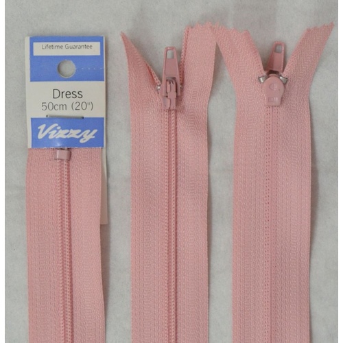 Vizzy Dress Zip, 50cm Colour 90 DUSTY PINK