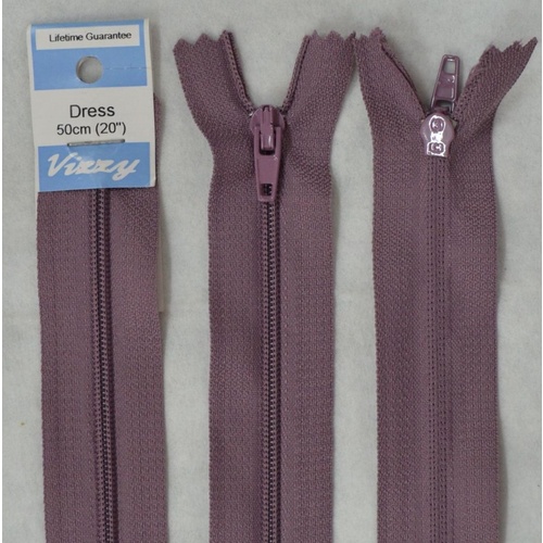 Vizzy Dress Zip, 50cm Colour 92 GRAPE