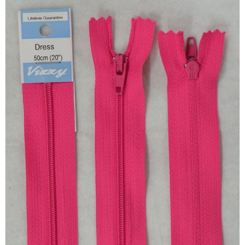 Vizzy Dress Zip, 50cm Colour 94 HOT PINK