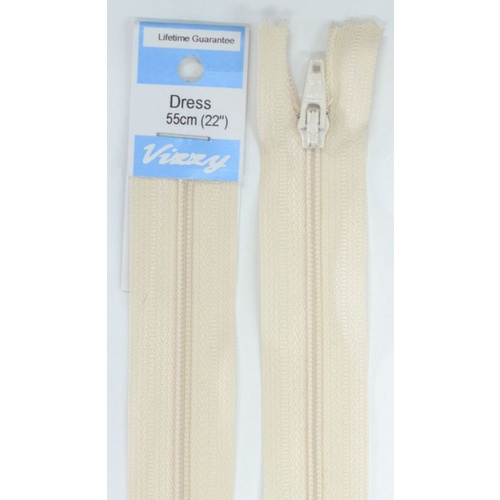 Vizzy Dress Zip, 55cm Colour 03 LINEN