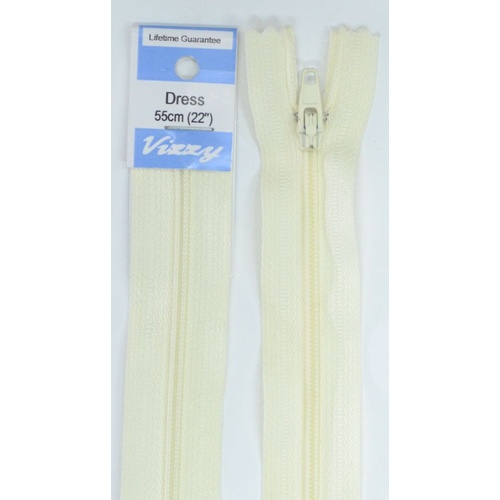 Vizzy Dress Zip, 55cm Colour 05 CREAM