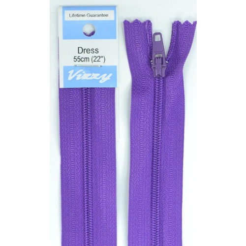 Vizzy Dress Zip, 55cm Colour 109 PURPLE