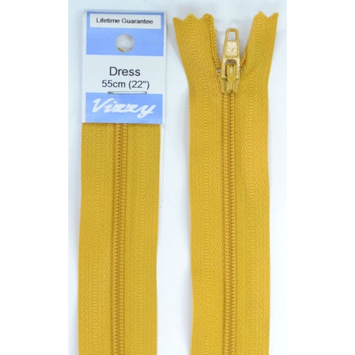 Vizzy Dress Zip, 55cm Colour 113 OLD GOLD