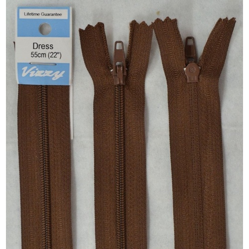 Vizzy Dress Zip, 55cm Colour 13 CHOCOLATE