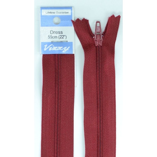 Vizzy Dress Zip, 55cm Colour 33 WINE