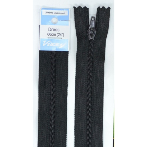 Vizzy Dress Zip, 60cm Colour 02 BLACK