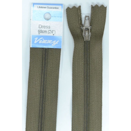 Vizzy Dress Zip, 60cm Colour 12 CHESTNUT