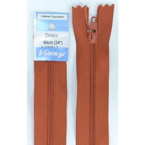 Vizzy Dress Zip, 60cm Colour 15 BRICK