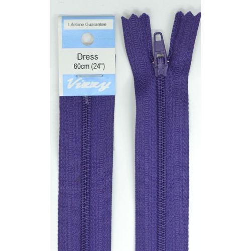 Vizzy Dress Zip, 60cm Colour 38 DEEP PURPLE
