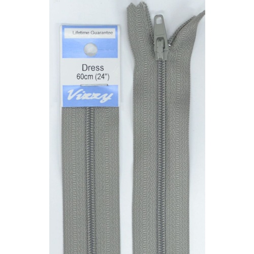 Vizzy Dress Zip, 60cm Colour 61 PEARL GREY