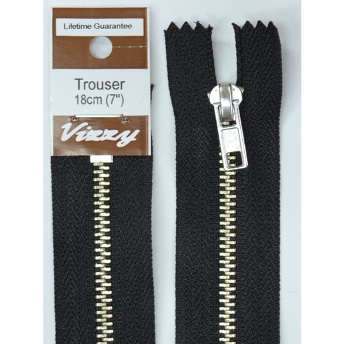 Vizzy Trouser Zip 18cm BLACK