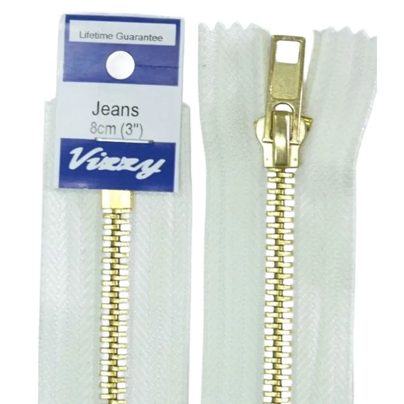 Vizzy Jeans Zip 8CM, #01 WHITE