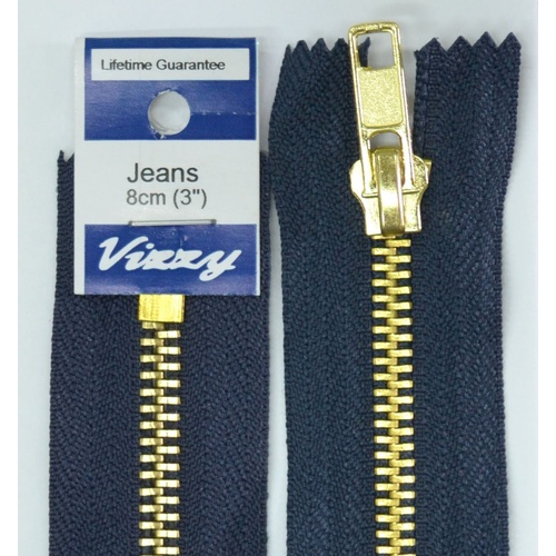 Vizzy Jeans Zip 8cm (3") Colour #59 FRENCH NAVY