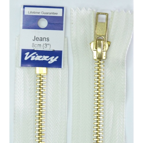 Vizzy Jeans Zip 8cm (3") Select Zipper Colour
