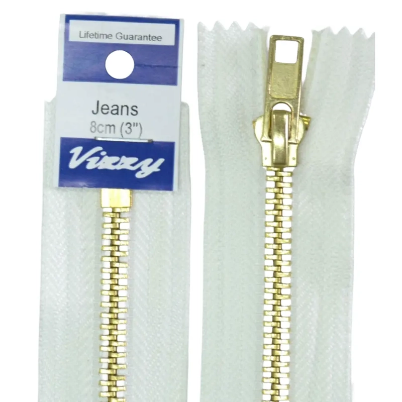 Vizzy Jeans Zip 8cm (3") Select Zipper Colour