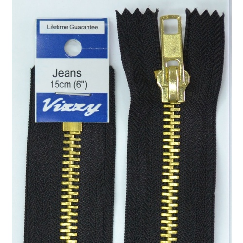 Vizzy Jeans Zip 15cm BLACK