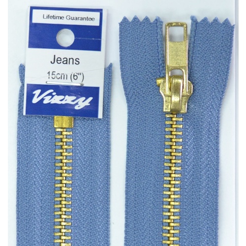 Vizzy Jeans Zip 15cm PALE DEMIN