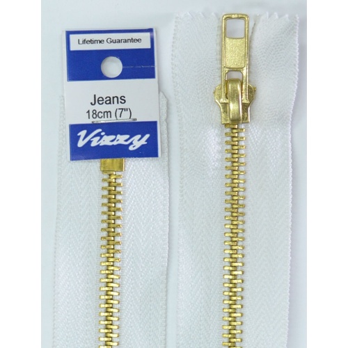 Vizzy Jeans Zip 18cm WHITE