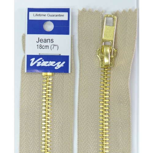 Vizzy Jeans Zip 18cm NATURAL
