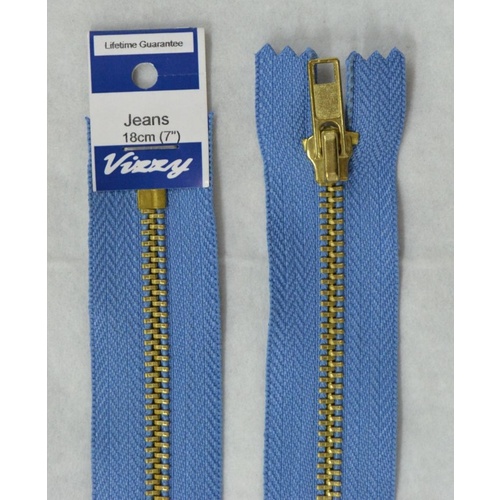 VIZZY JEANS ZIP 18cm LIGHT DENIM