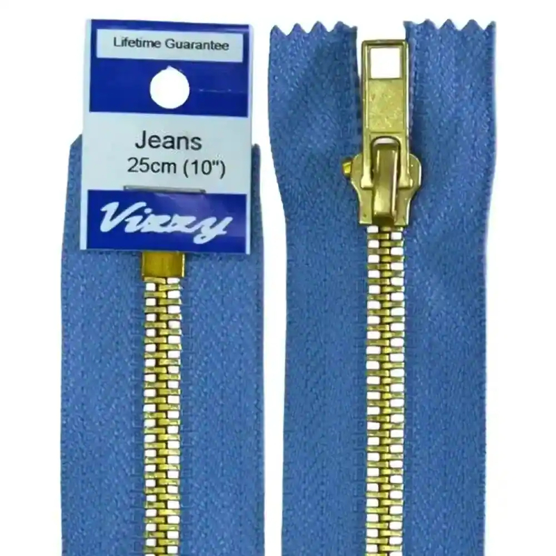 Vizzy Jeans Zip, Jeans Zipper, 25cm (10") MID DENIM