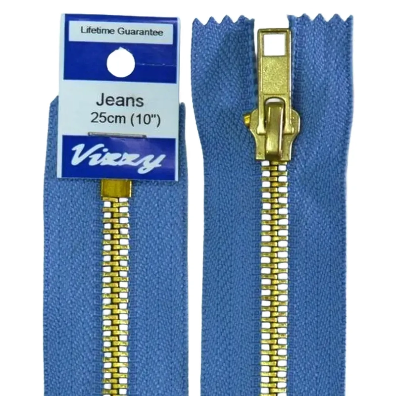 Vizzy Jeans Zip, Jeans Zipper, 25cm (10") MID DENIM