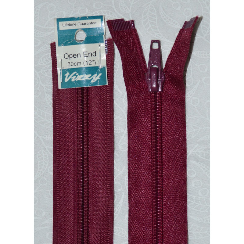Vizzy Open End Zip 30cm 34 BURGUNDY