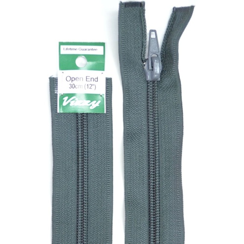 Vizzy Open End Zip 30cm 63 CHARCOAL