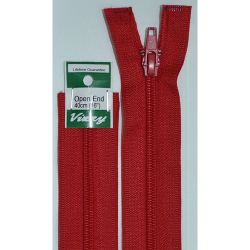 Vizzy Open End Zip 40cm, Colour 32 DARK RED