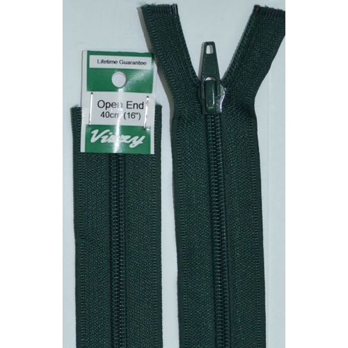 Vizzy Open End Zip 40cm, Colour 46 BOTTLE GREEN